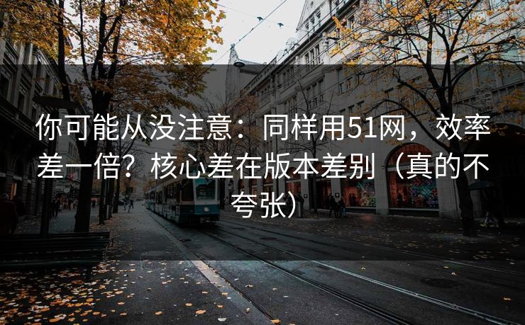 你可能从没注意：同样用51网，效率差一倍？核心差在版本差别（真的不夸张）