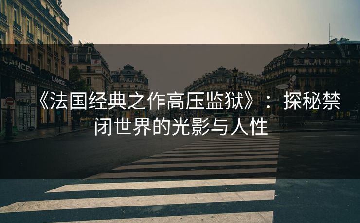 《法国经典之作高压监狱》：探秘禁闭世界的光影与人性