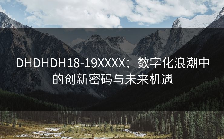 DHDHDH18-19XXXX：数字化浪潮中的创新密码与未来机遇
